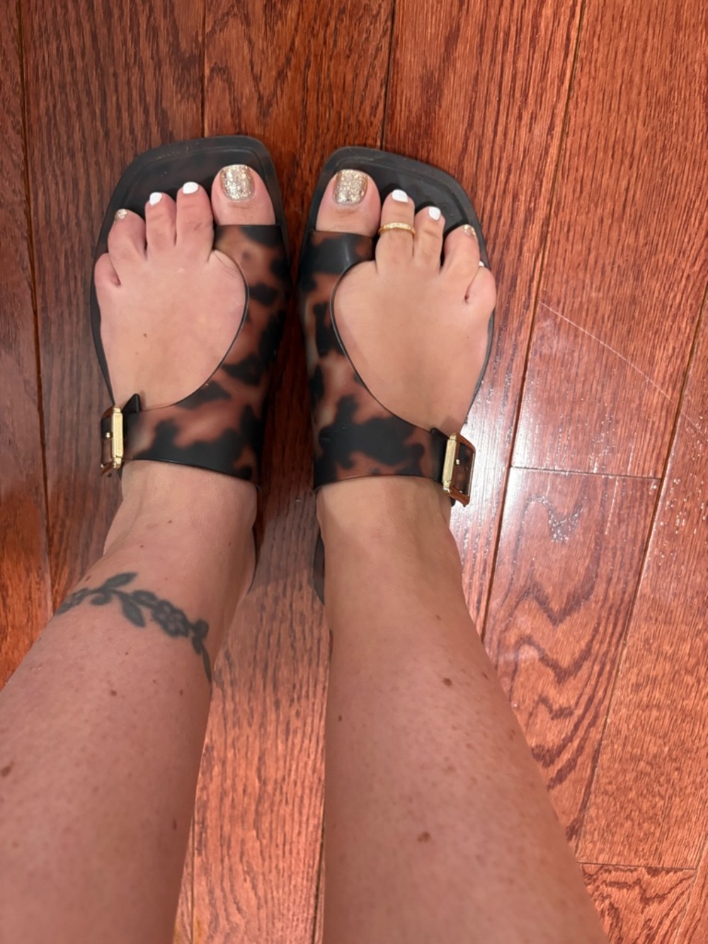 Vince Camuto Tortoiseshell Brown Slide Sandals